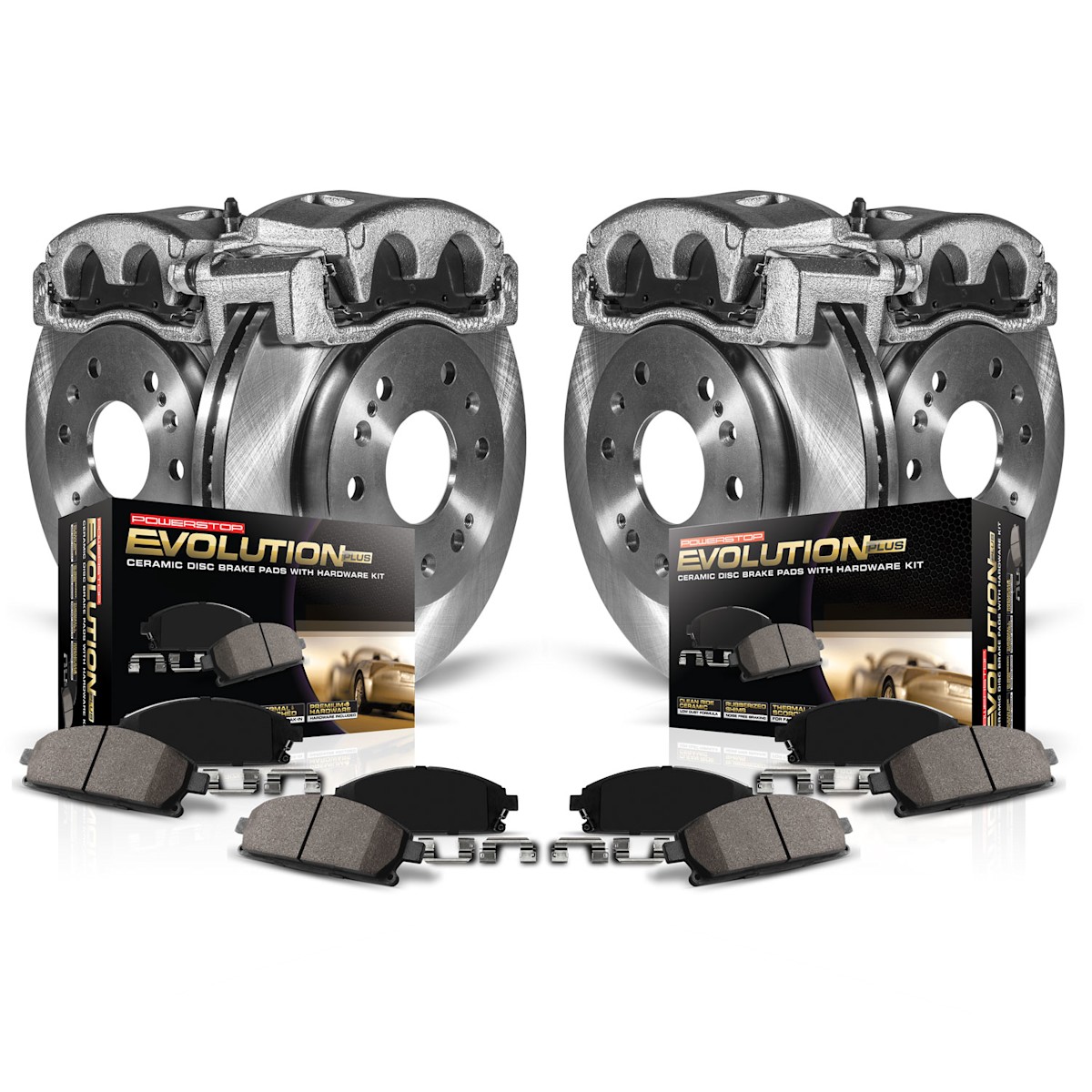 KCOE5523 Powerstop Brake Disc and Caliper Kits 4Wheel Set Front & Rear